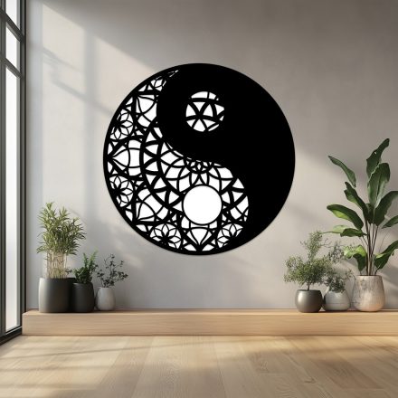 Drevená Yin Yang Mandala na Stenu